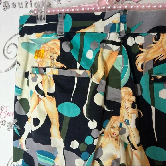 Loudmouth golf pants space girls John Daly rare pants retro girls pin up girl - Picture 5 of 8